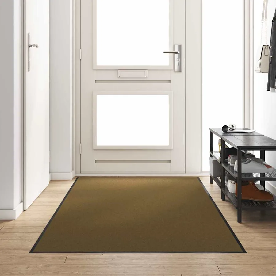 Tapis d'entrée Marron et Noir 120 x 300 cm Polyamide et PVC