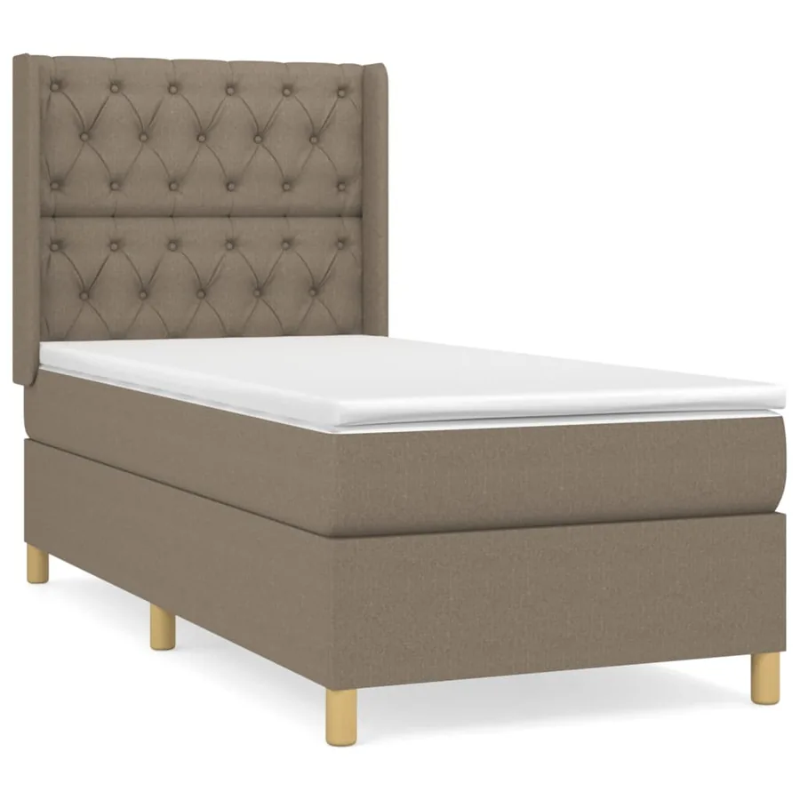 Sommier à lattes de lit avec matelas Taupe 80x200 cm Tissu - 2