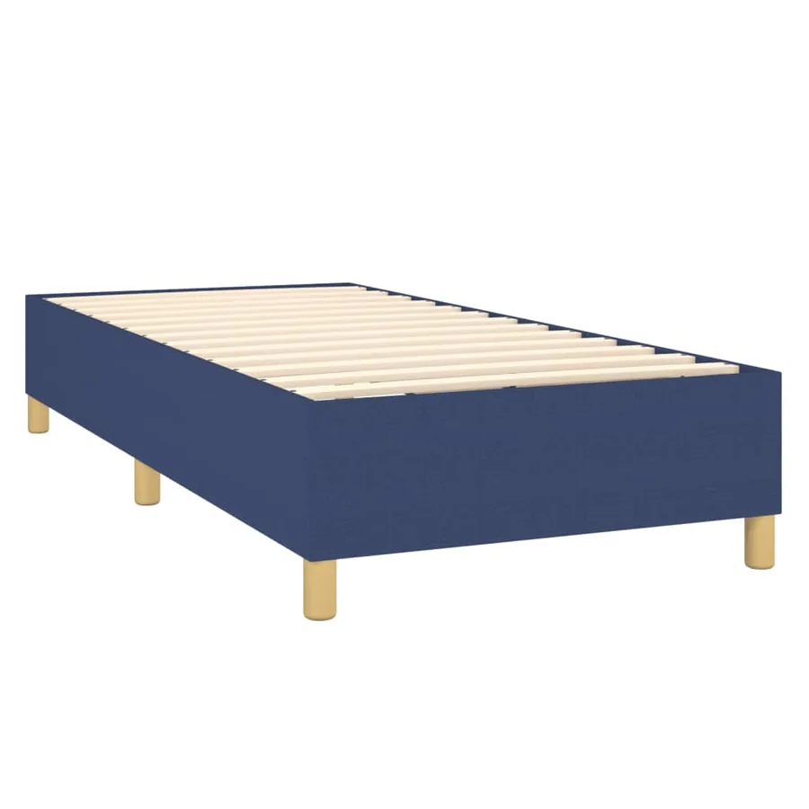 Sommier à lattes de lit avec matelas Bleu 100x200 cm Tissu - 4