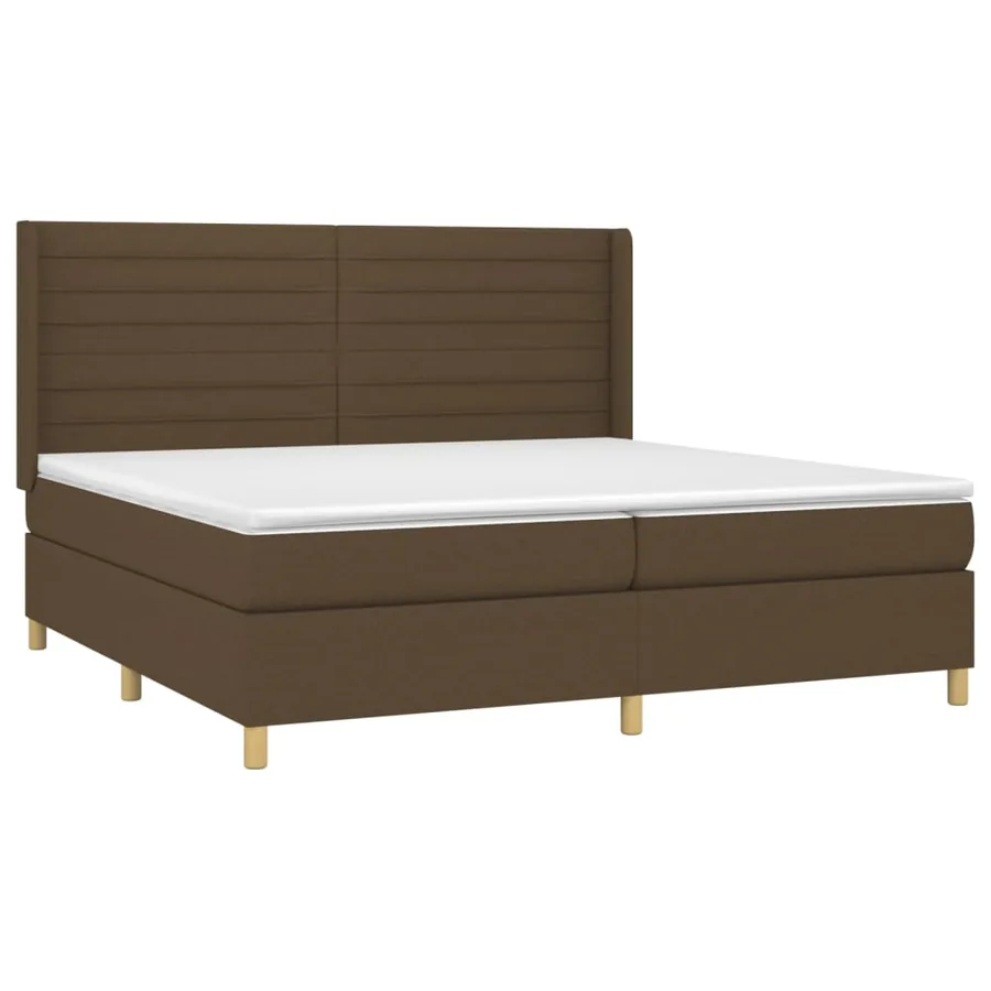 Sommier à lattes de lit avec matelas Marron foncé 200x200 cm - 3