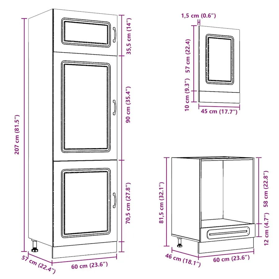Ensemble d'armoires cuisine 7pcs Kalmar blanc bois d'ingénierie - 10