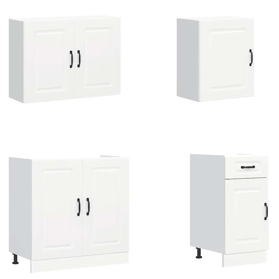 Ensemble d'armoires cuisine 7pcs Kalmar blanc bois d'ingénierie - 4