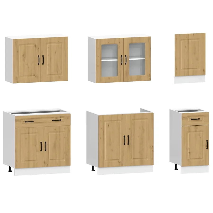 Ensemble d'armoires de cuisine 7 pcs Kalmar bois d'ingénierie - 4