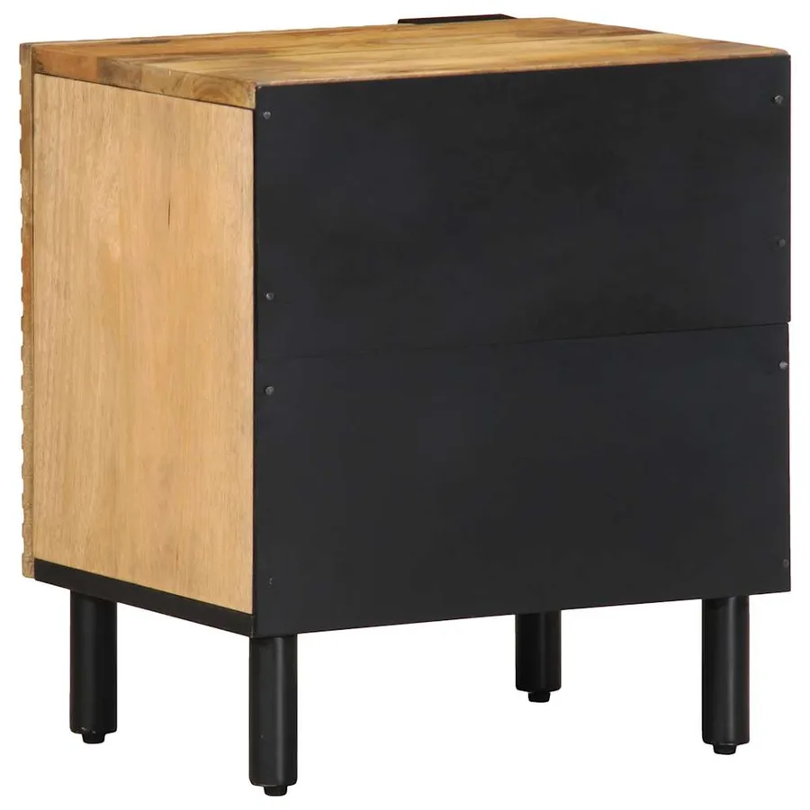 Tables de chevet 2 pcs 40x33x46 cm bois de manguier solide - 6
