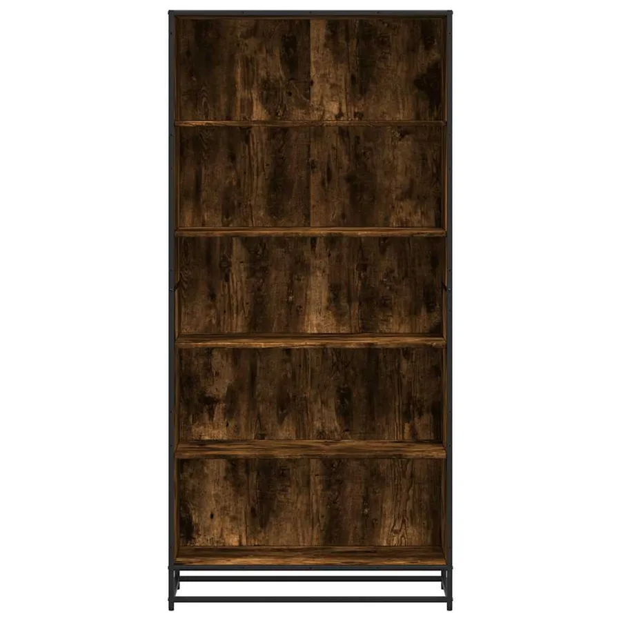 Bibliothèque chêne fumé 80,5x35x170,5 cm bois d'ingénierie - 4