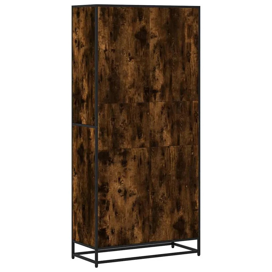 Bibliothèque chêne fumé 80,5x35x170,5 cm bois d'ingénierie - 6