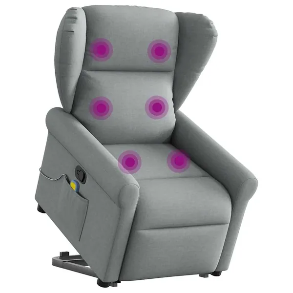 Fauteuil de massage inclinable Gris clair Tissu