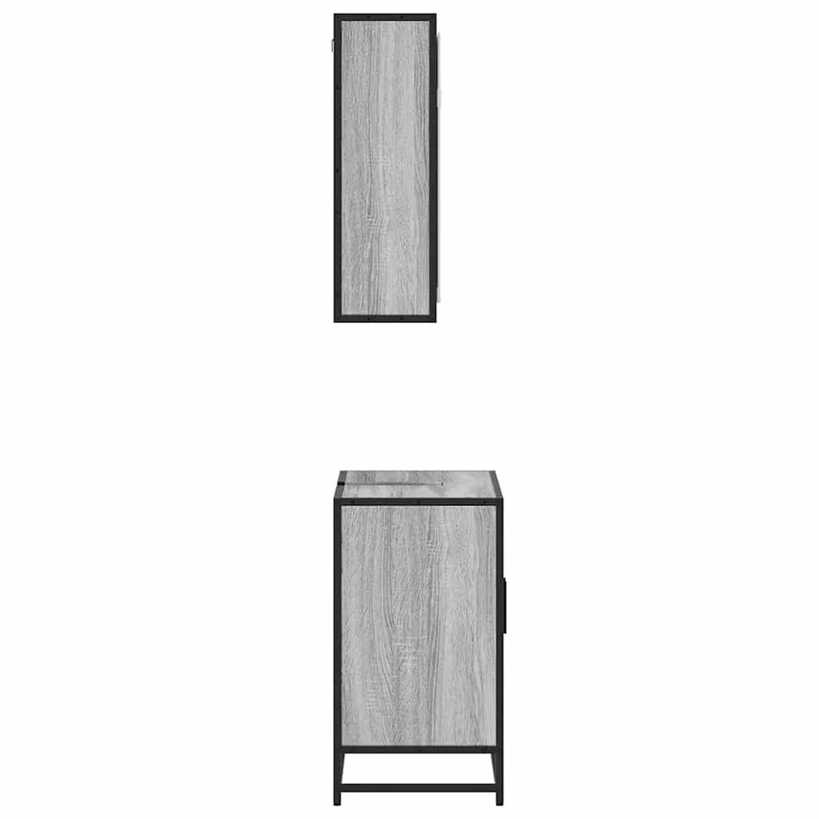 Ensemble de meubles de salle de bain 2 pcs Sonoma gris - 6
