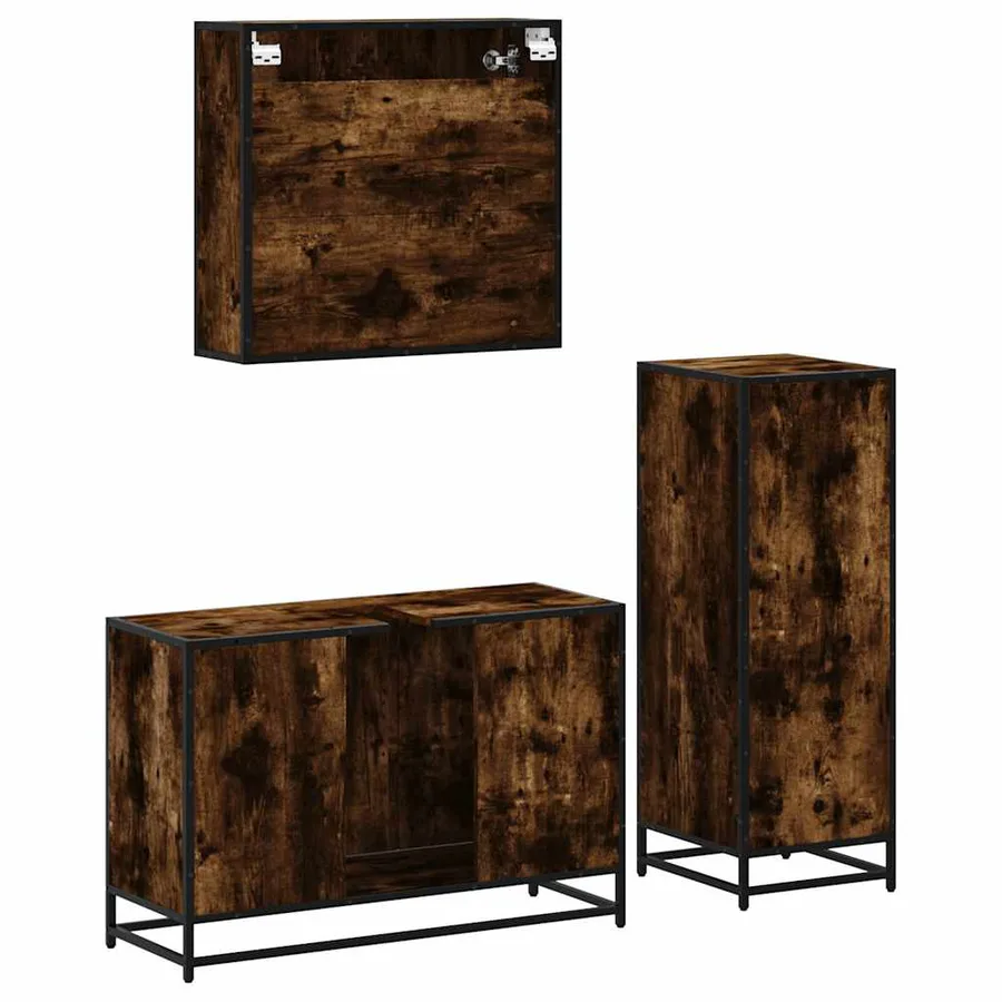Ensemble de meubles de salle de bain 3 pcs Chêne fumé - 8