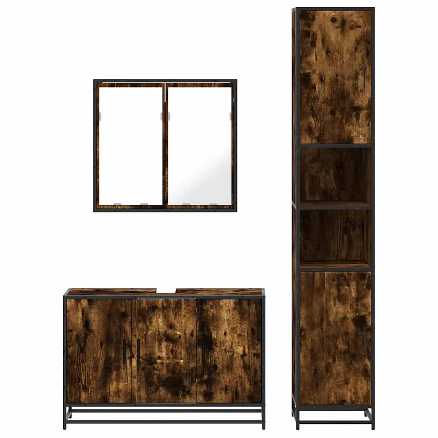 Ensemble de meubles de salle de bain 3 pcs Chêne fumé - 5