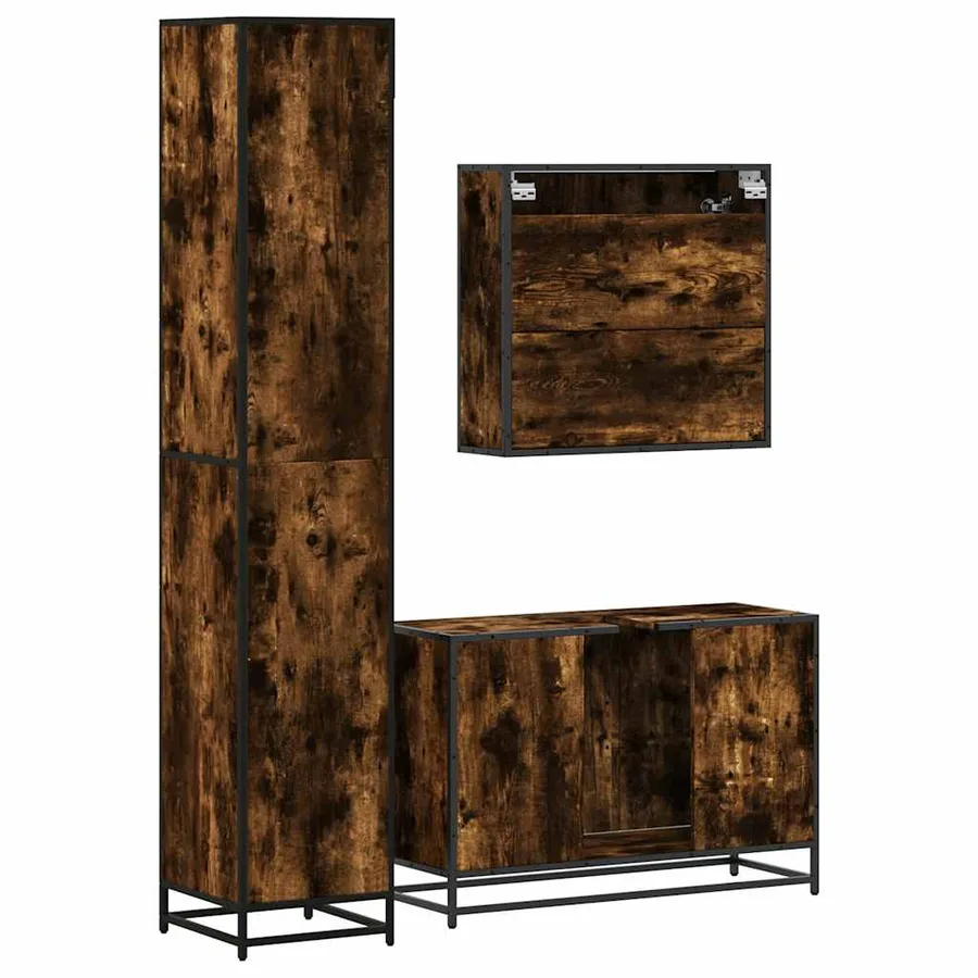 Ensemble de meubles de salle de bain 3 pcs Chêne fumé - 7