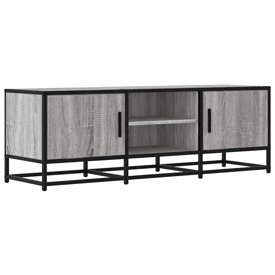 Meuble TV sonoma gris 120x35x41 cm bois d'ingénierie et métal - 2
