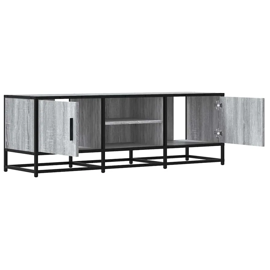 Meuble TV sonoma gris 120x35x41 cm bois d'ingénierie et métal - 7