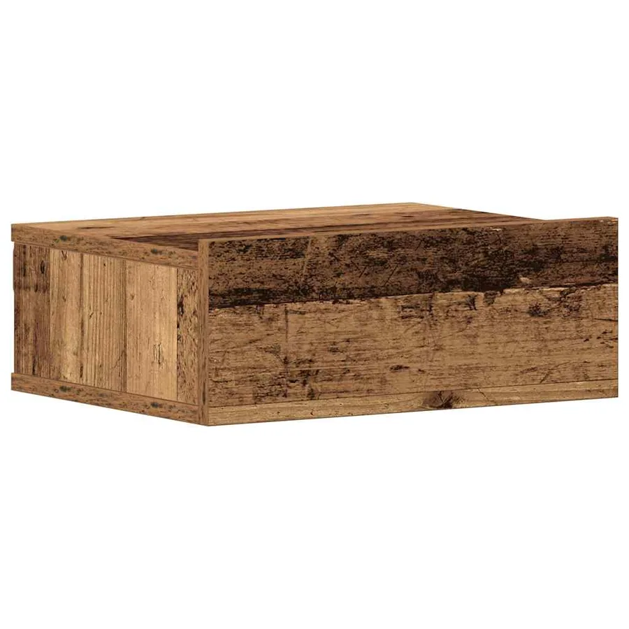 Table de chevet flottante vieux bois bois d'ingénierie - 2