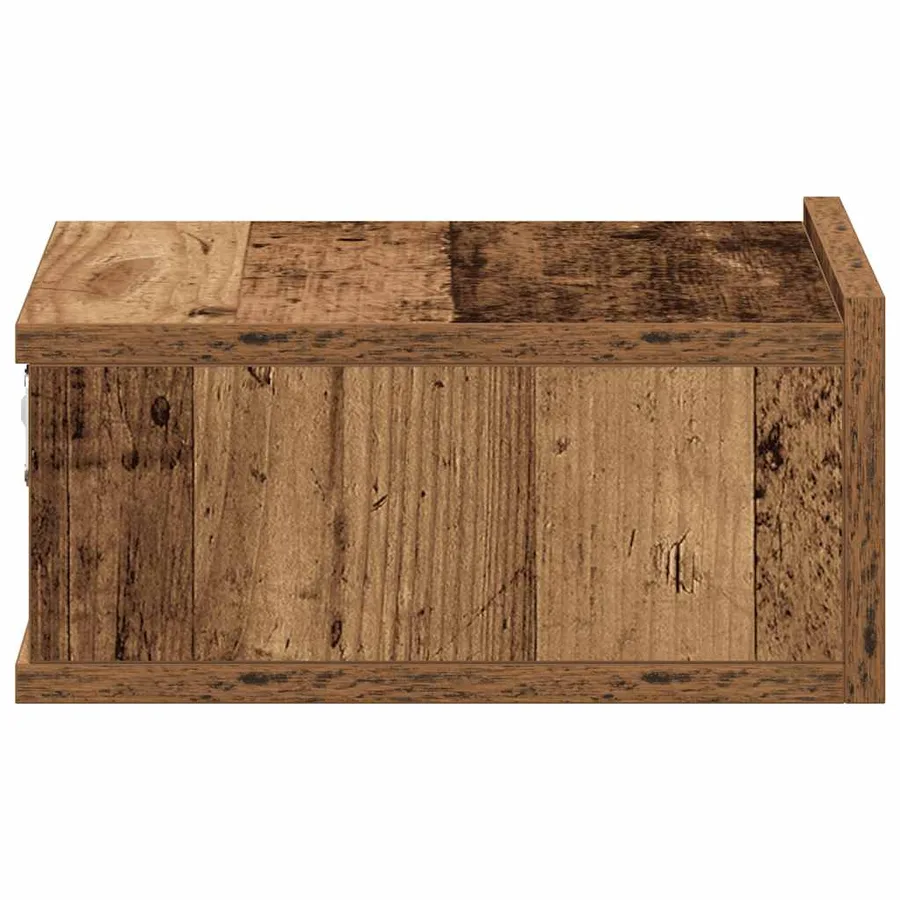 Table de chevet flottante vieux bois bois d'ingénierie - 7