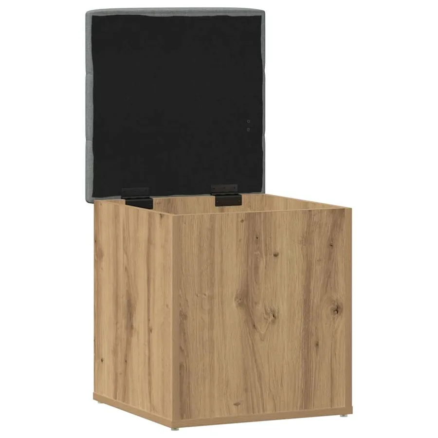 Banc de rangement chêne artisanal 42x42x45 cm bois d'ingénierie - 3