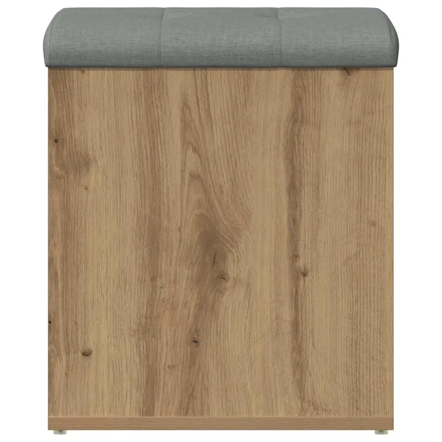 Banc de rangement chêne artisanal 42x42x45 cm bois d'ingénierie - 4