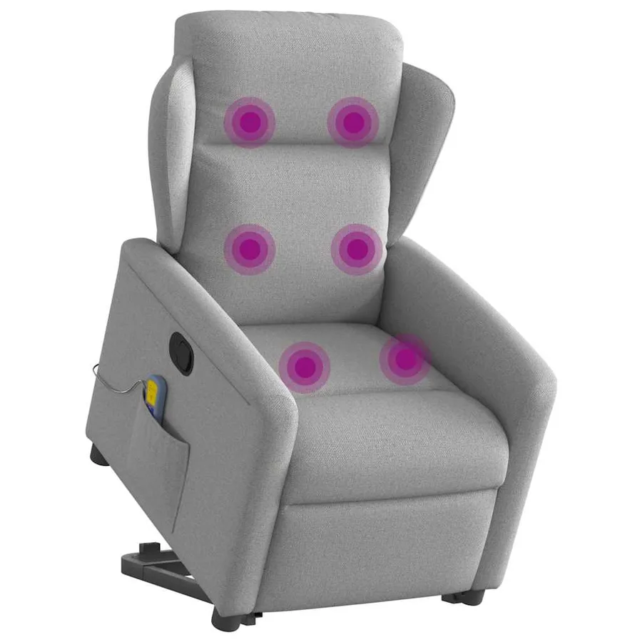 Fauteuil de massage inclinable gris nuage tissu - 3