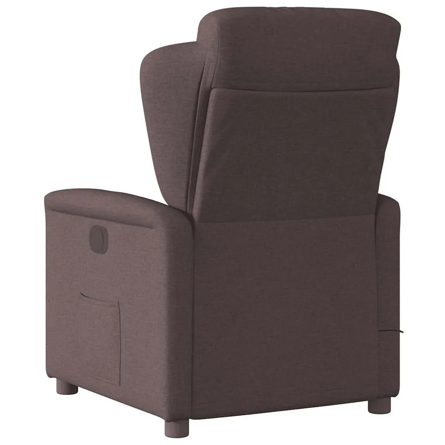 Fauteuil de massage inclinable Marron foncé Tissu - 5