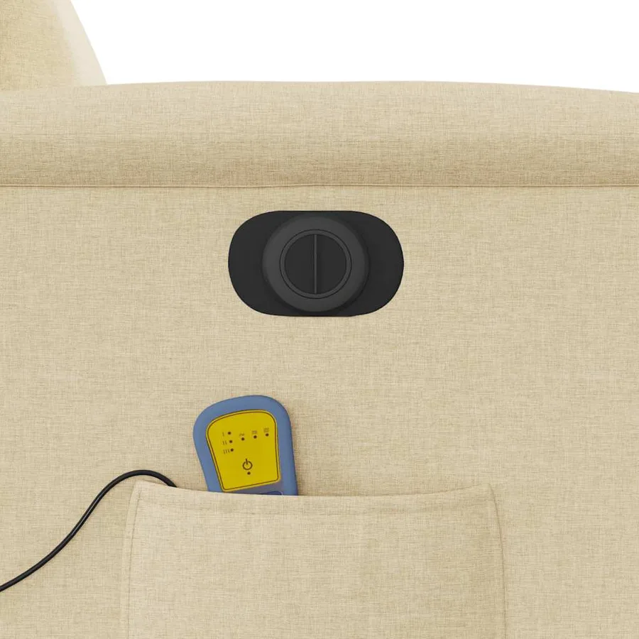 Fauteuil inclinable de massage électrique crème tissu - 12