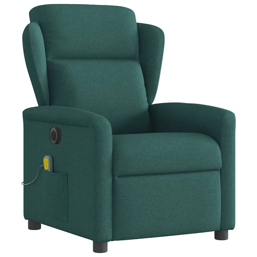Fauteuil de massage inclinable électrique Vert foncé Tissu - 4