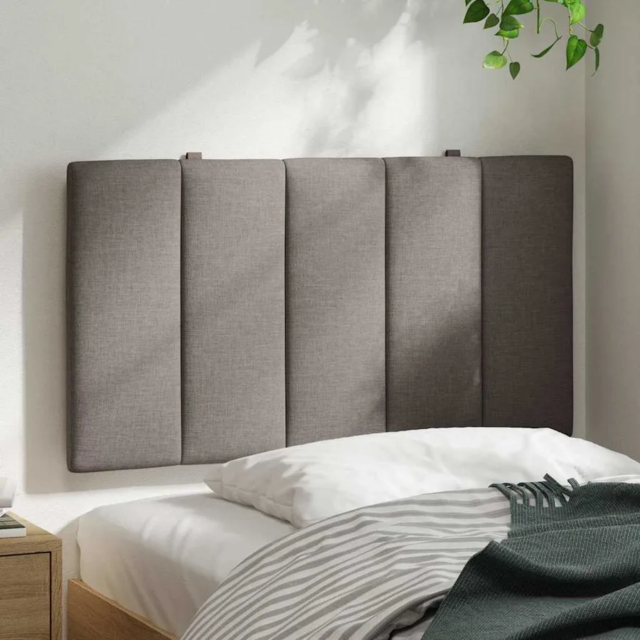 Coussin de tête de lit Hanko taupe 80 cm tissu - 3