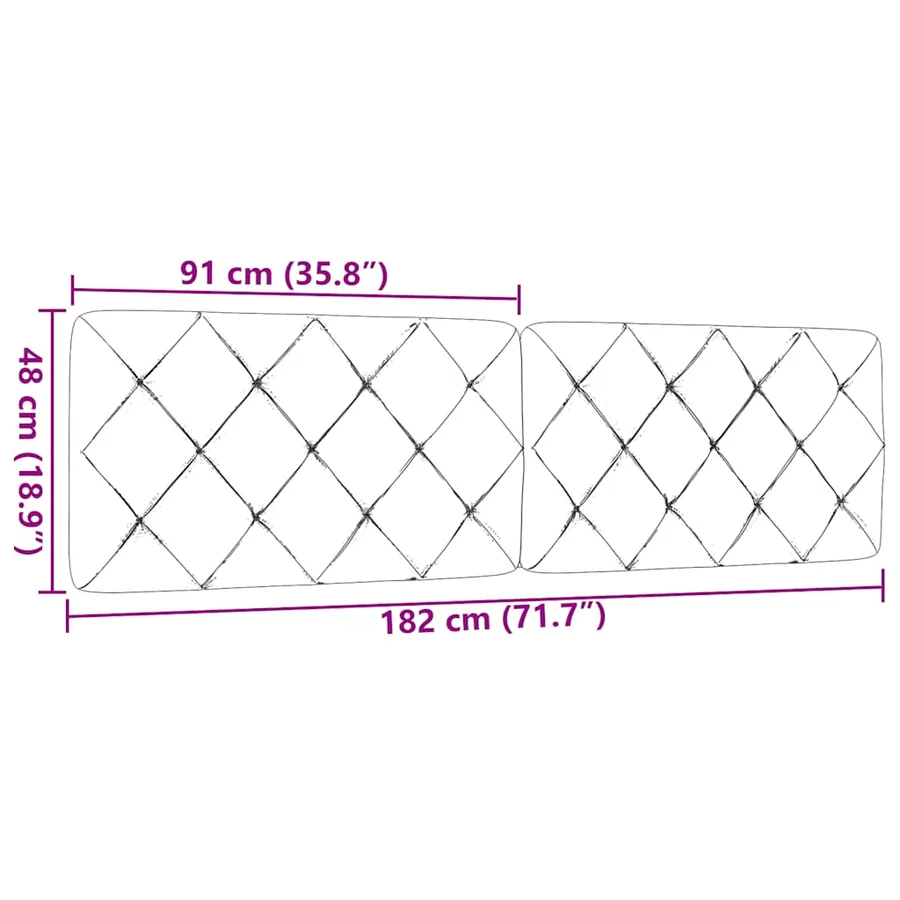 Coussin de tête de lit gris foncé 180 cm tissu - 9