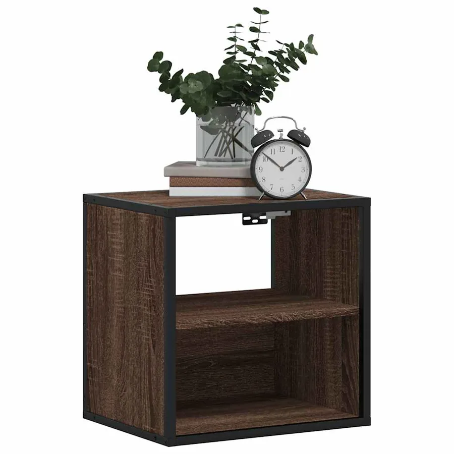 Table de chevet murale chêne marron 40x31x39,5 cm - 4