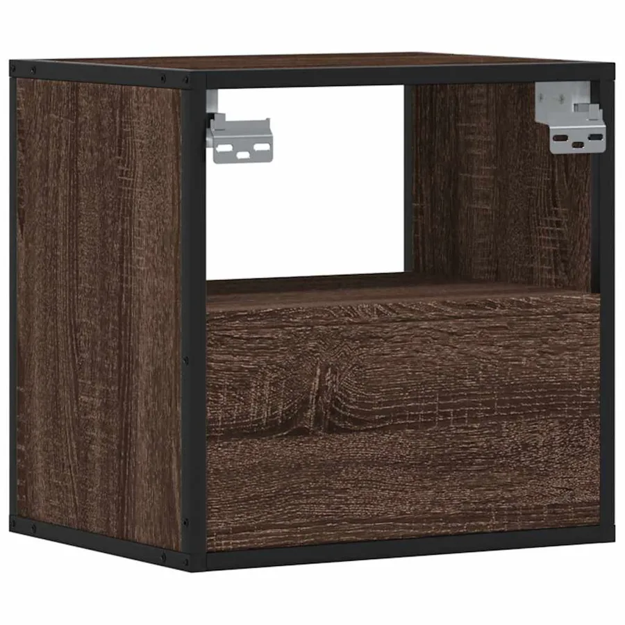 Table de chevet murale chêne marron 40x31x39,5 cm - 7