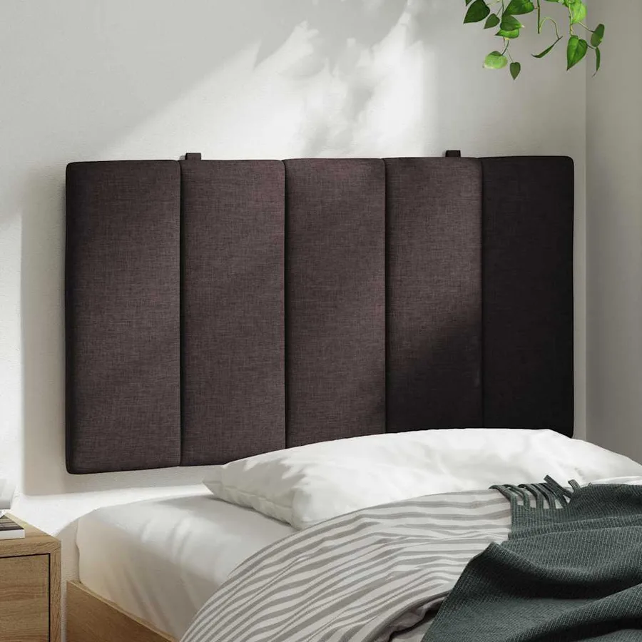 Coussin de tête de lit Hanko marron foncé 90 cm tissu - 3