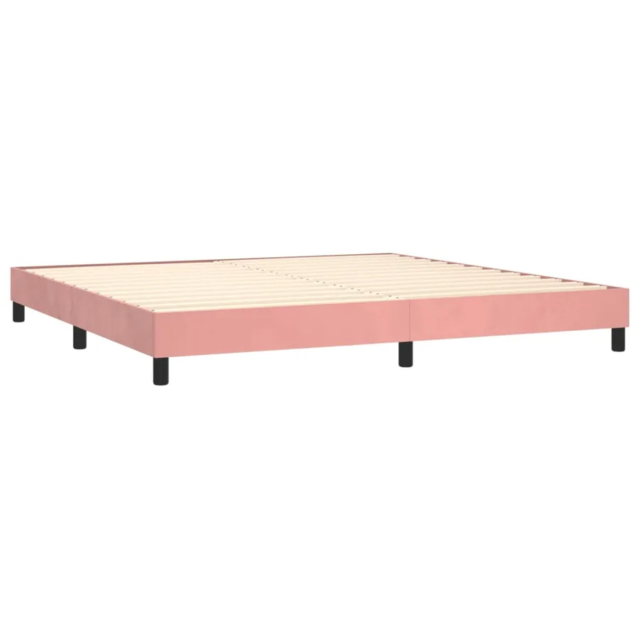 Sommier à lattes de lit avec matelas Rose 200x200 cm Velours - 4