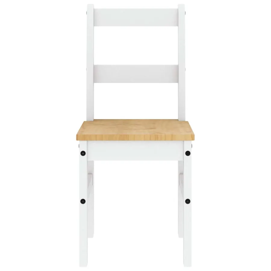 Ensemble à manger PANAMA 5 pcs blanc bois de pin massif - 9