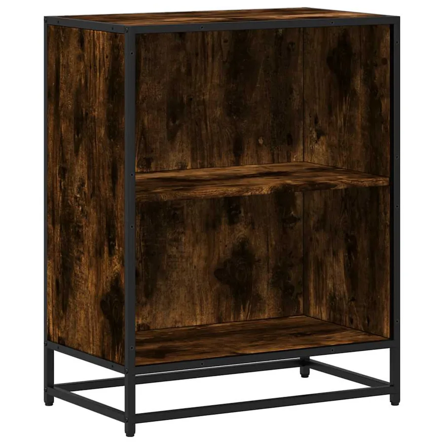 Bibliothèque chêne fumé 60x35x76 cm bois d'ingénierie - 2