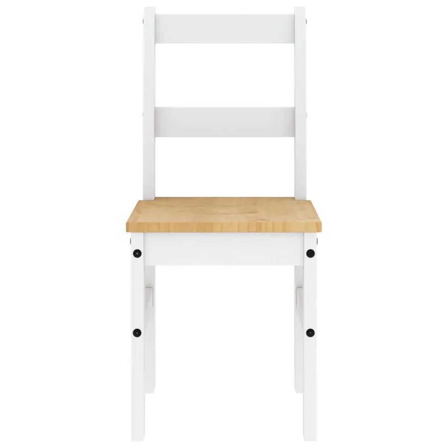 Ensemble à manger PANAMA 4 pcs blanc bois de pin massif - 11
