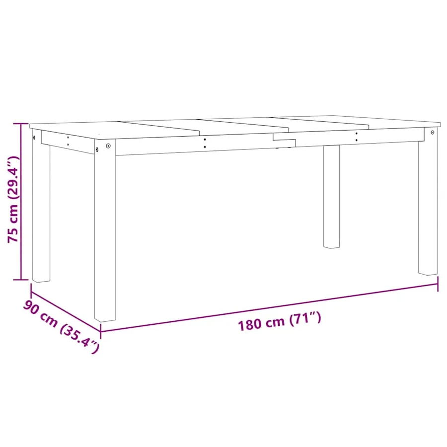 Ensemble à manger PANAMA 4 pcs blanc bois de pin massif - 16