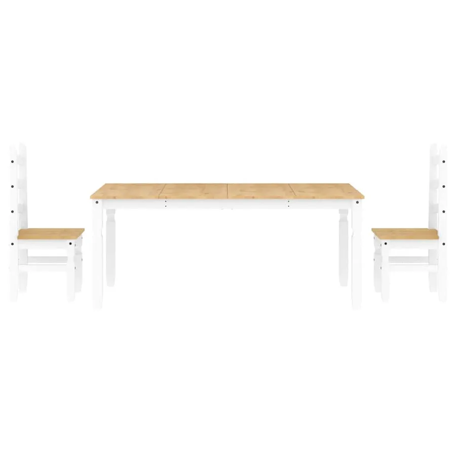 Ensemble à manger PANAMA 3 pcs blanc bois de pin massif - 7