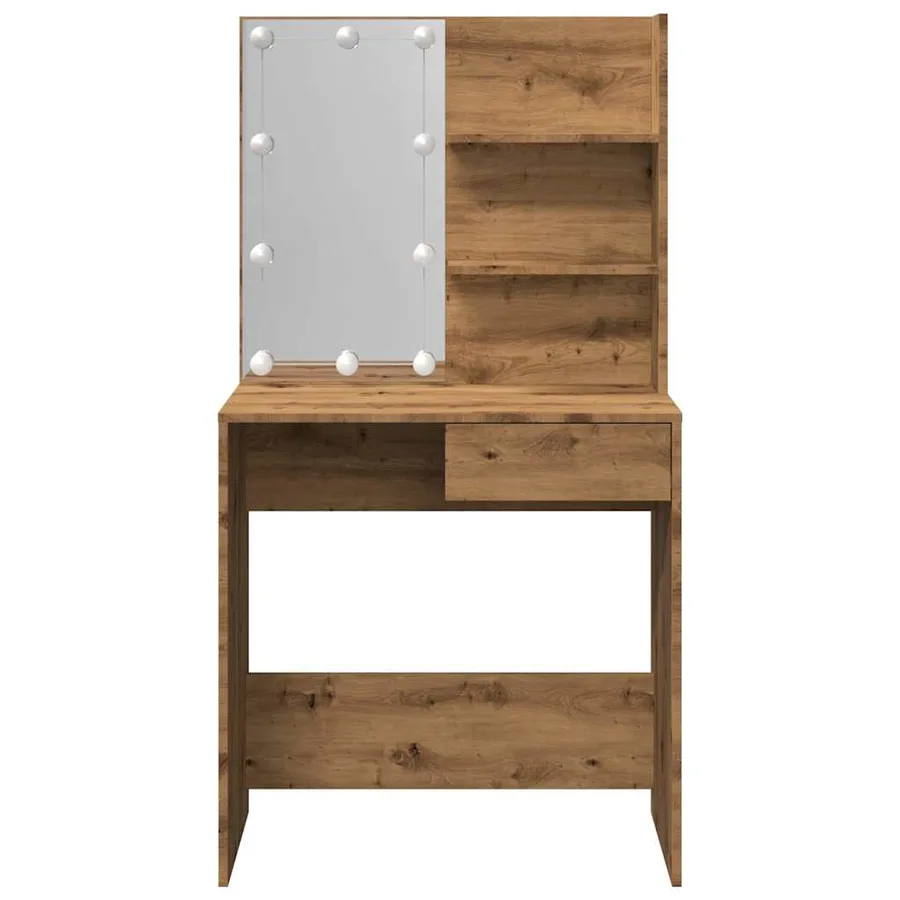 Coiffeuse avec LED chêne artisanal 74,5x40x141 cm - 5