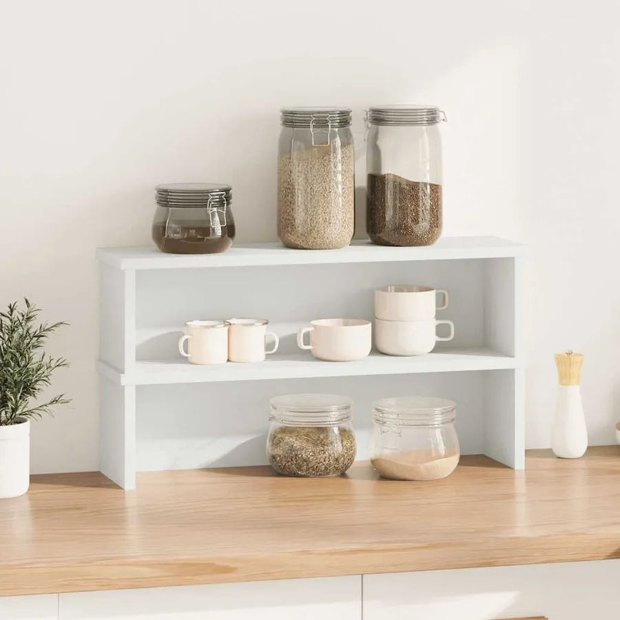 Étagères de cuisine empilables 2 pcs blanc 60x15x16 cm - 2