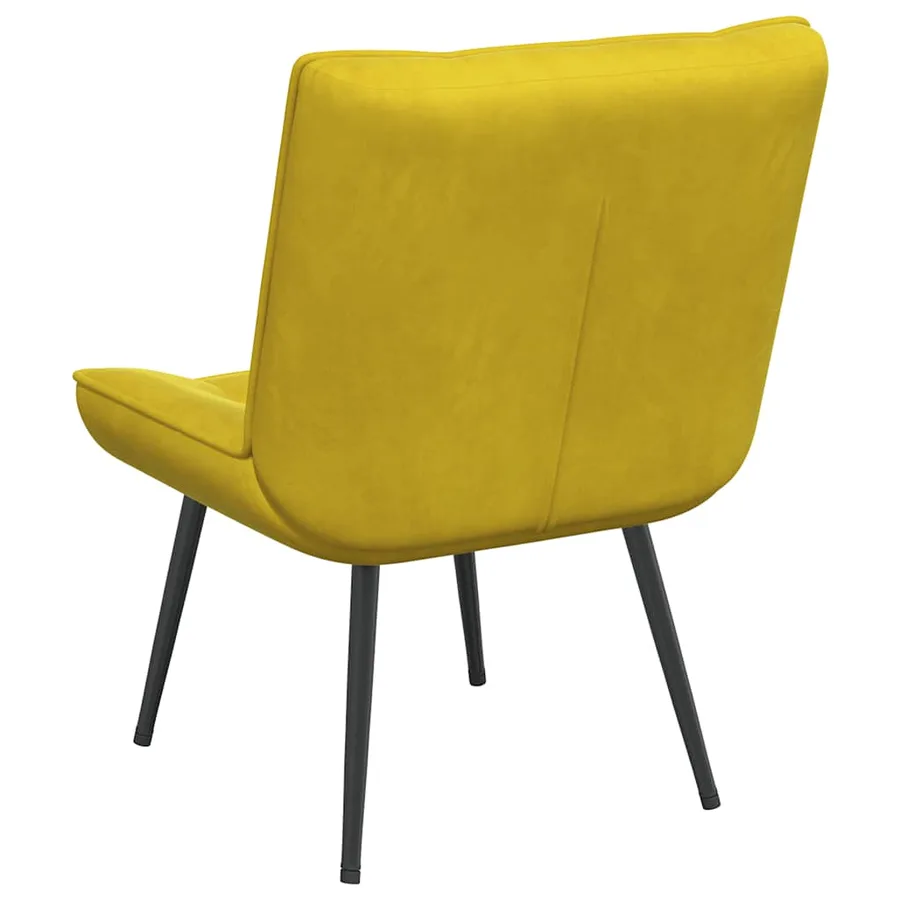 Chaise de relaxation jaune 64x74x84 cm velours - 6