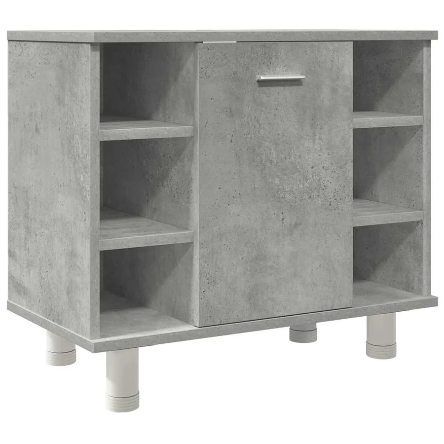 Ensemble de meubles de salle de bain 4 pcs gris béton - 8