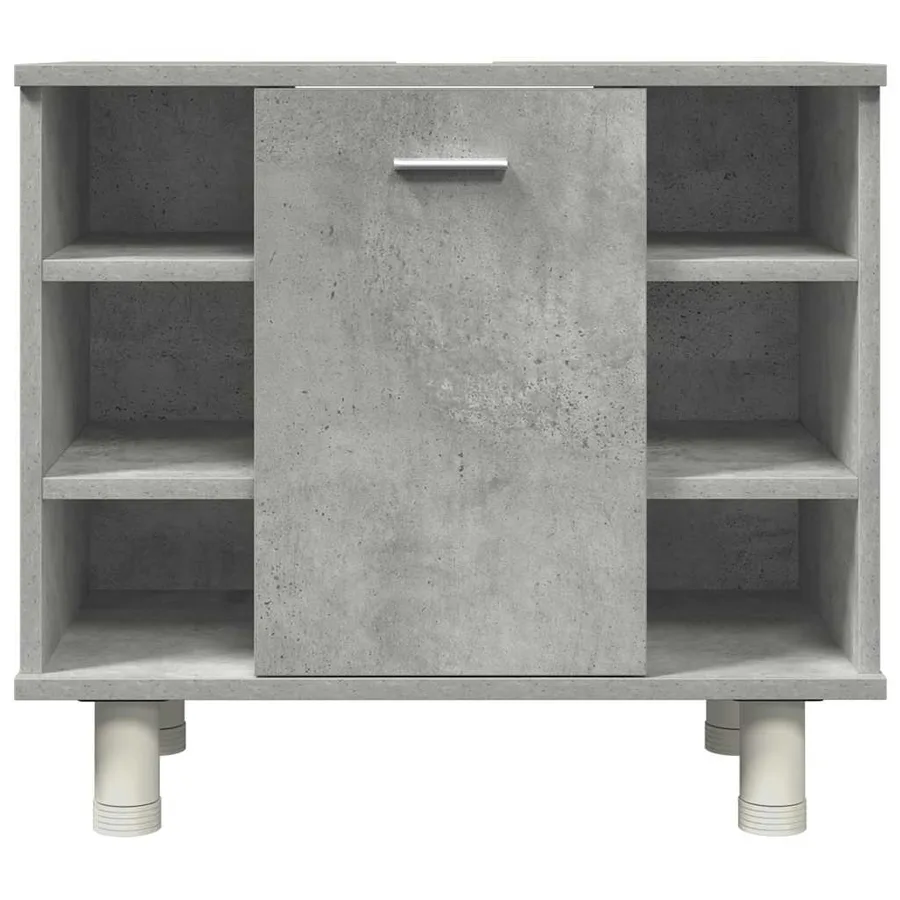 Ensemble de meubles de salle de bain 4 pcs gris béton - 9