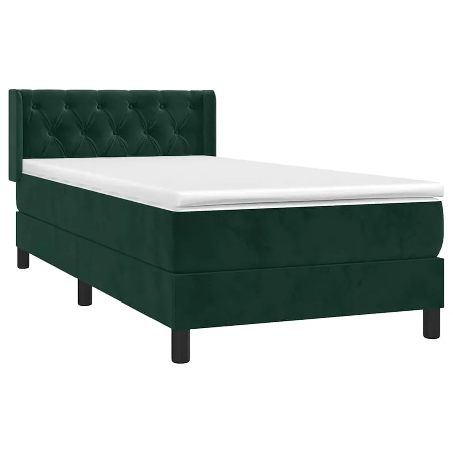 Sommier à lattes de lit et matelas Vert foncé 80x200 cm Velours - 3