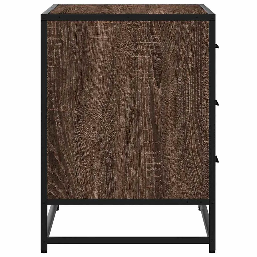 Commode chêne marron 70x41x56 cm bois d'ingénierie - 6