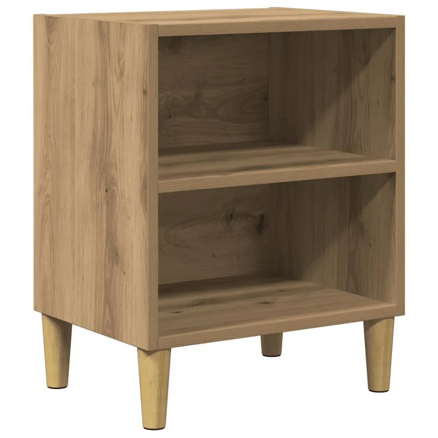Table de chevet chêne artisanal 40x30x50 cm bois d'ingénierie - 2