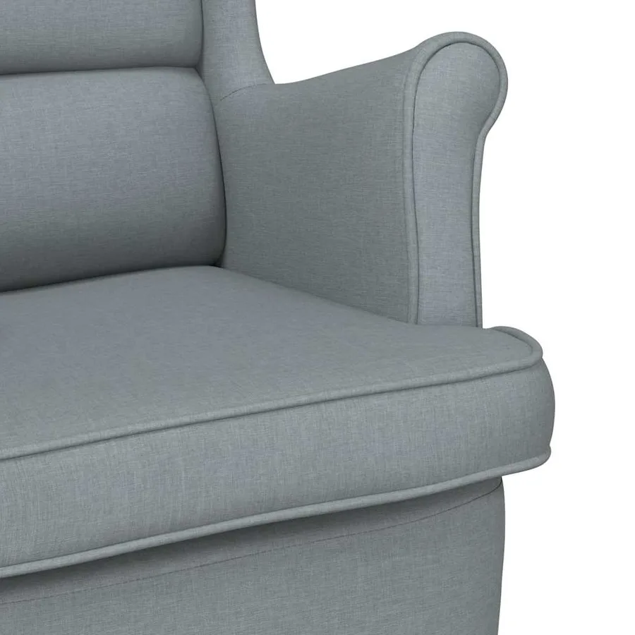 Chaise à bascule gris clair 74x90x102 cm tissu - 7