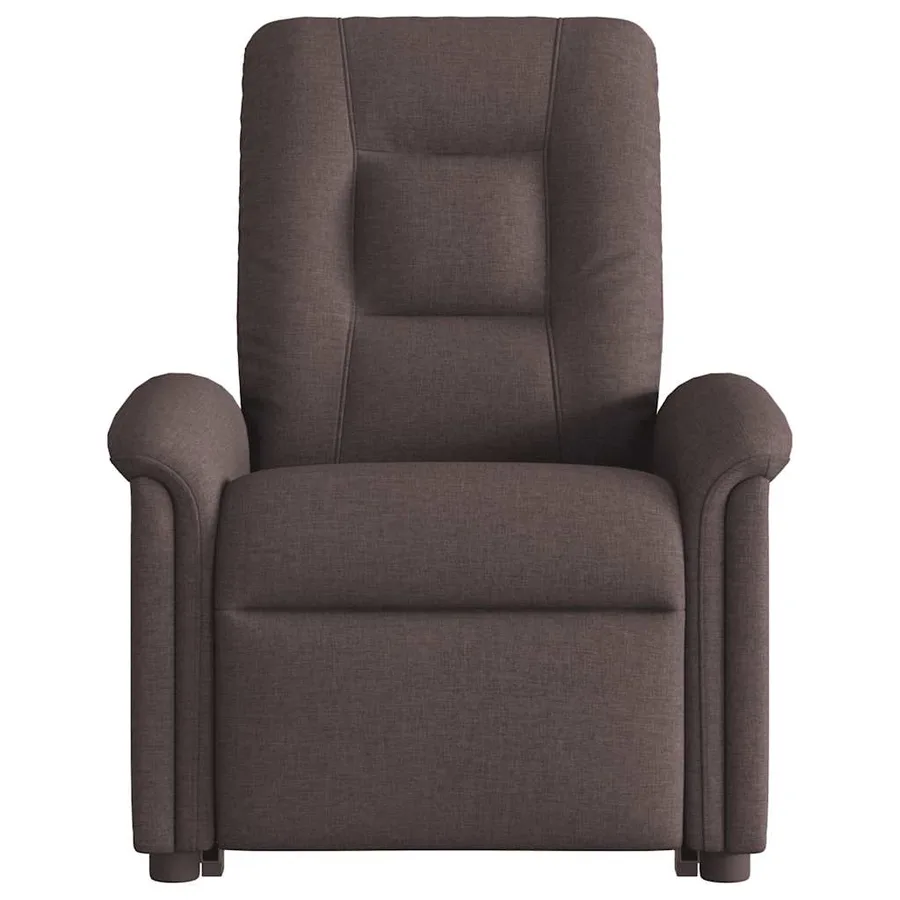 Fauteuil inclinable de massage Marron foncé Tissu - 5