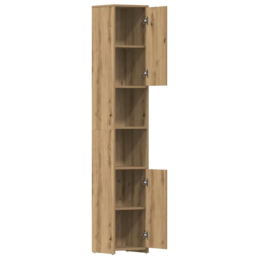 Armoire de salle de bain chêne artisanal 30x30x183,5 cm - 5