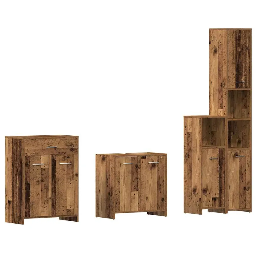 Ensemble de meubles salle de bain 4 pcs bois d'ingénierie - 2