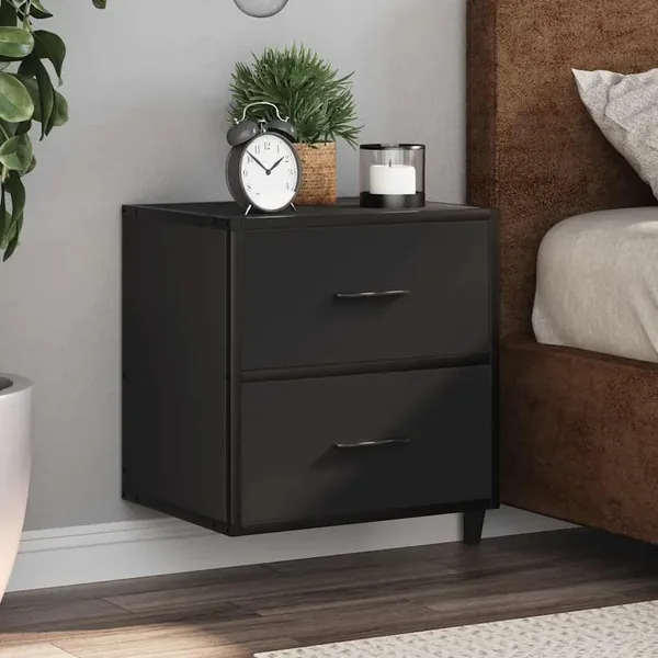Tables de chevet murales 2 pcs noir 40x31x39,5 cm