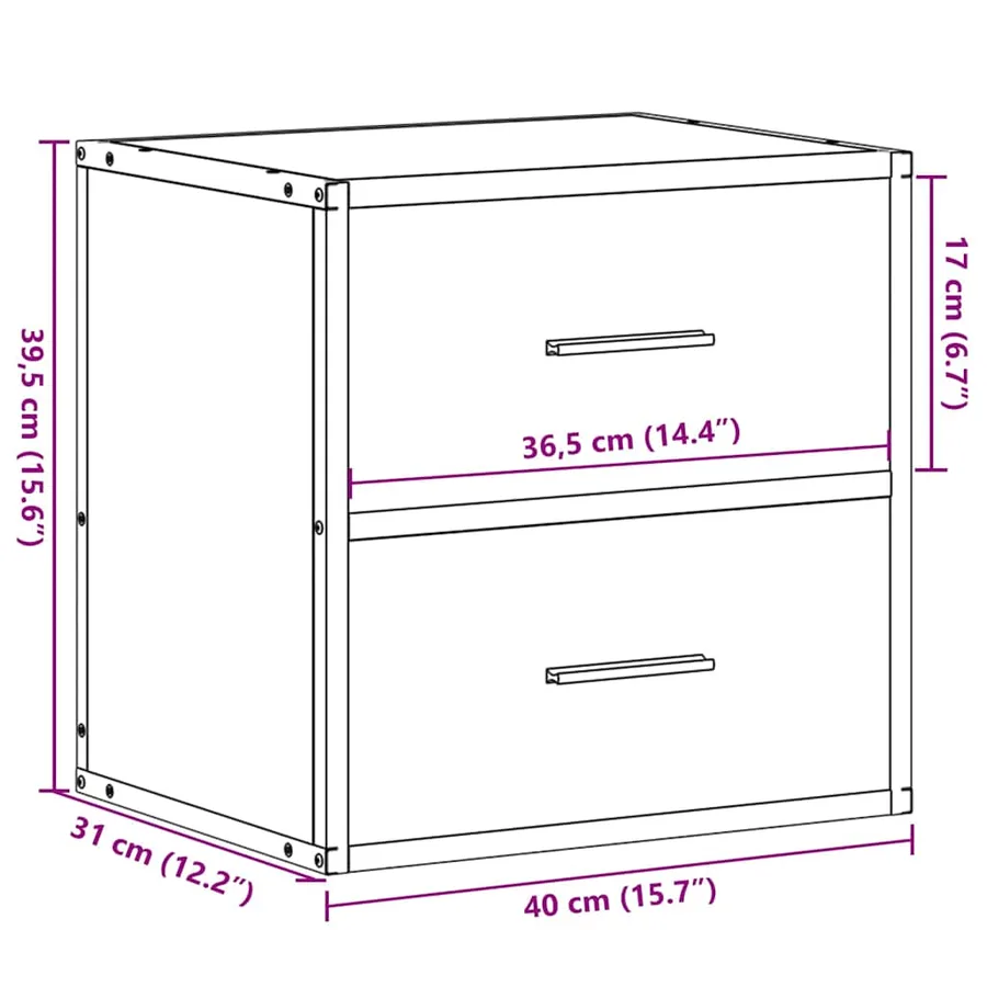Tables de chevet murales 2 pcs noir 40x31x39,5 cm - 13